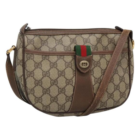 GUCCI GG Supreme Web Sherry Line Shoulder Bag Pvc Beige Red 89 02 032 - Picture 1 of 16